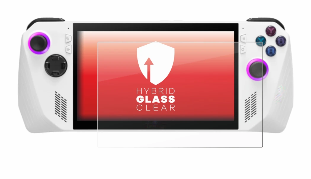 Abbildung des Geräts ASUS ROG Ally (2023) RC71L mit einer Vielzahl des Displayschutzes.
