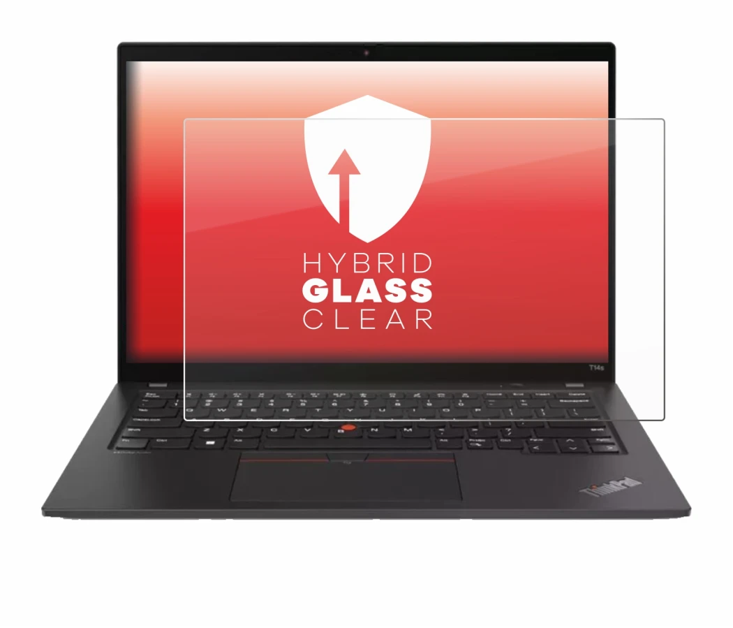 Abbildung des Geräts Lenovo ThinkPad T14s Gen 4 mit einer Vielzahl des Displayschutzes.