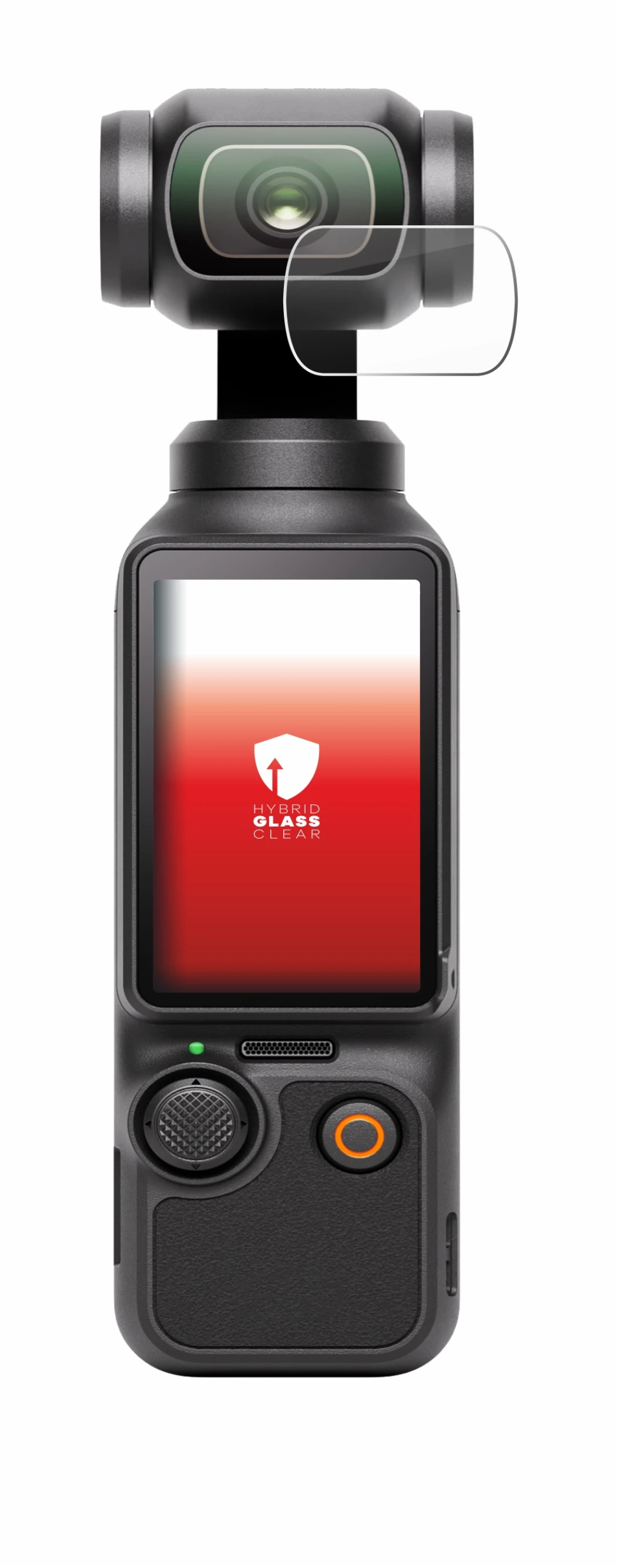 Abbildung des Geräts DJI Osmo Pocket 3 (Linse) mit einer Vielzahl des Displayschutzes.