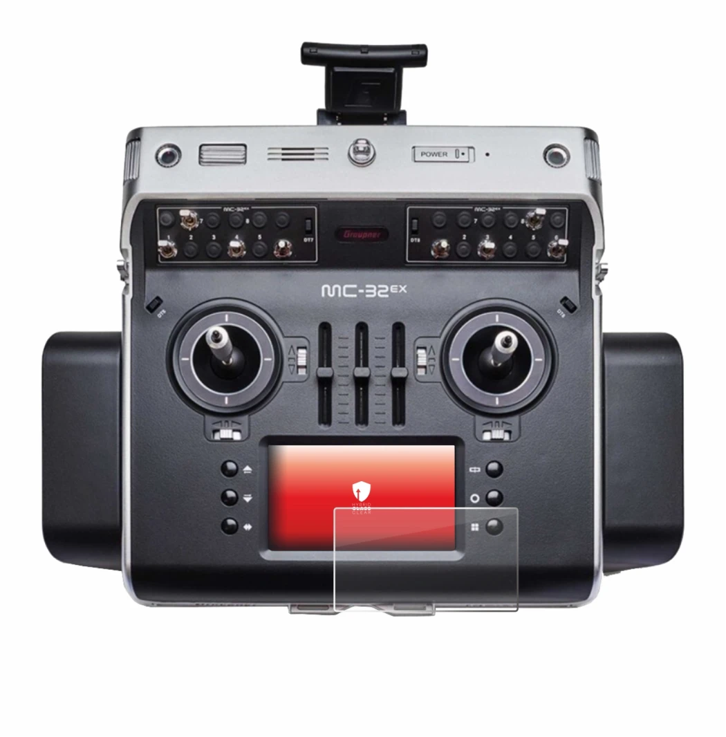 Abbildung des Geräts Graupner MC-32ex mit einer Vielzahl des Displayschutzes.