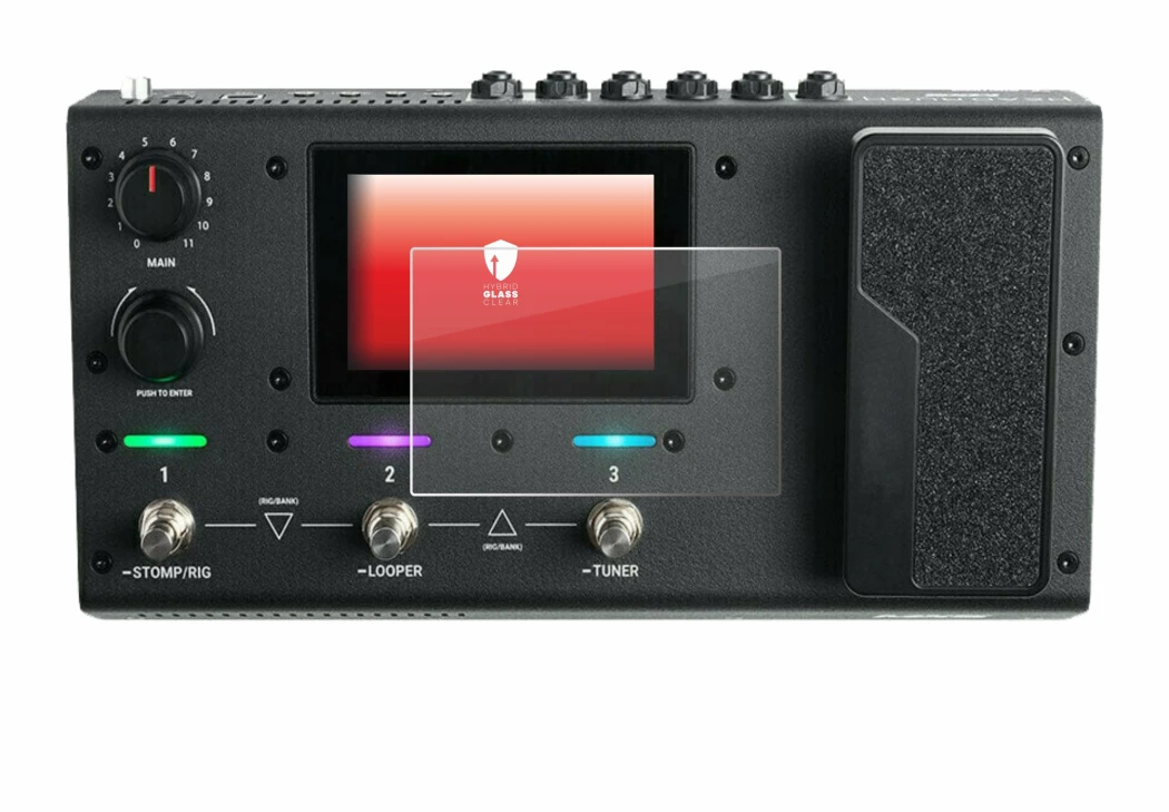 Abbildung des Geräts Headrush MX5 mit einer Vielzahl des Displayschutzes.