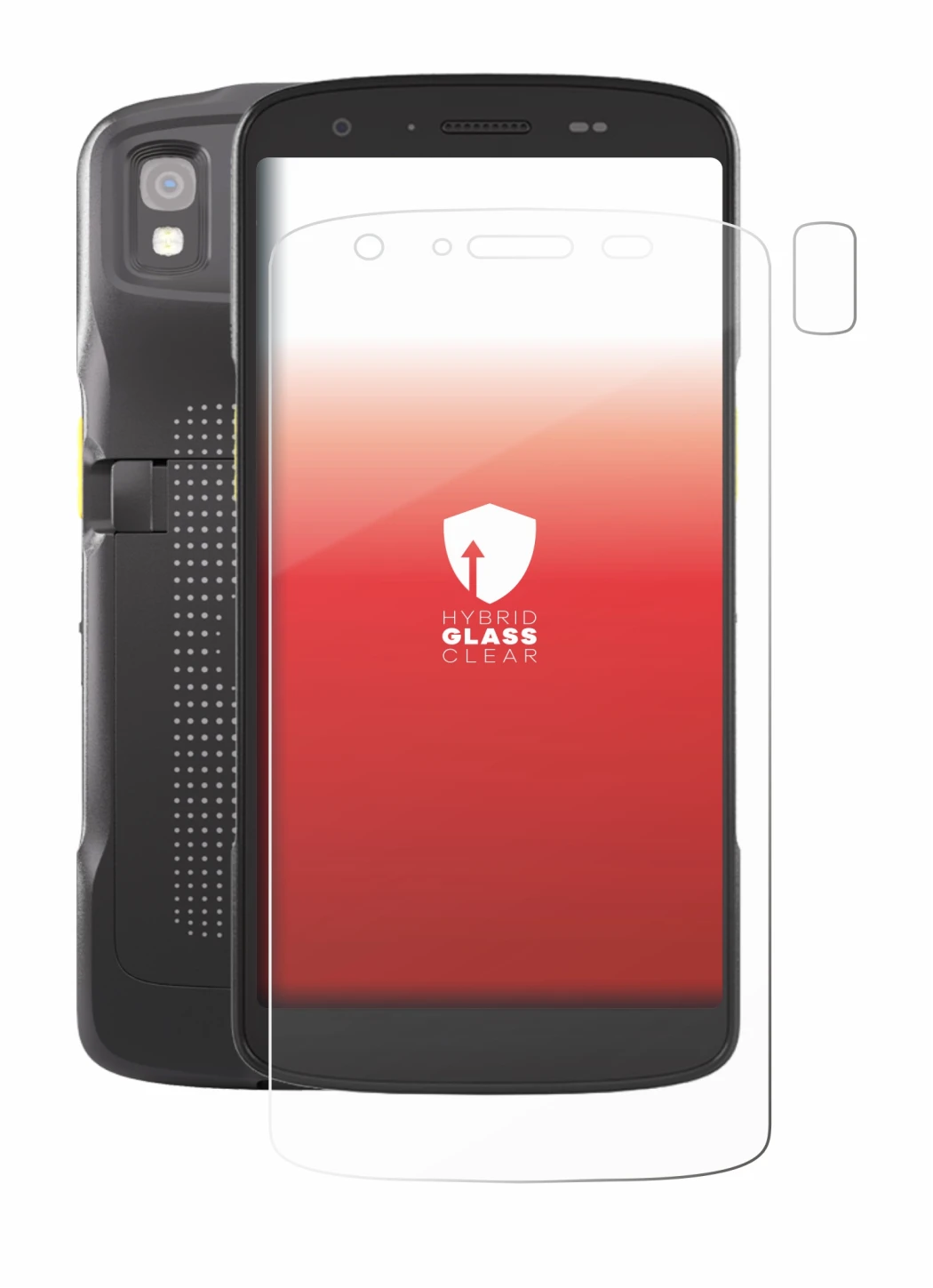 Abbildung des Geräts Zebra TC22 (Display+Kamera) mit einer Vielzahl des Displayschutzes.