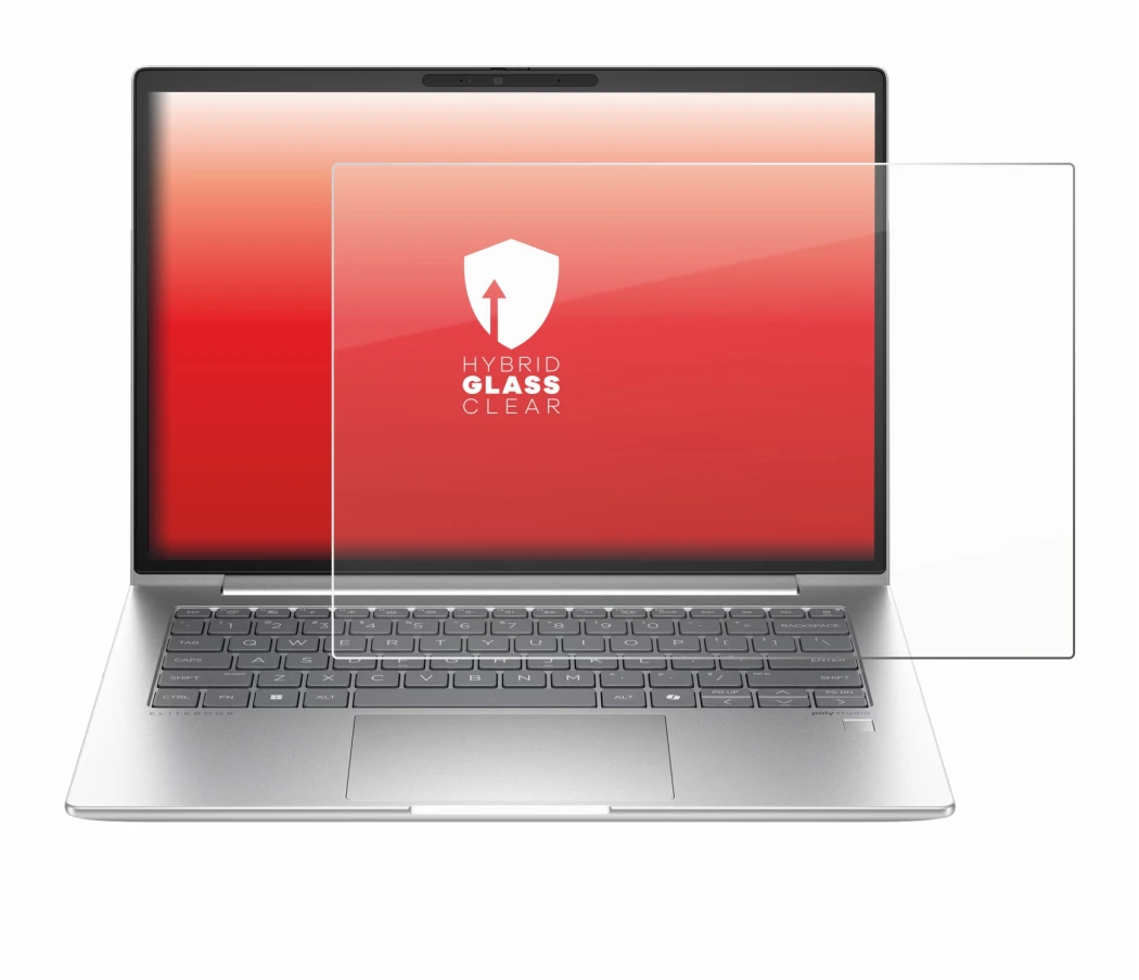 Abbildung des Geräts HP EliteBook 640 G11 mit einer Vielzahl des Displayschutzes.