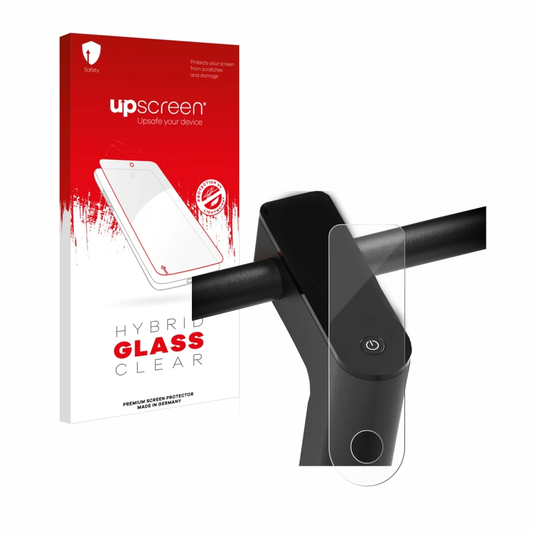 Vorderseite einer Produktverpackung mit dem Markenlogo upscreen. Daneben ist das Gerät Xiaomi Mi 4 Pro (2. Gen.) mit dem zugeh