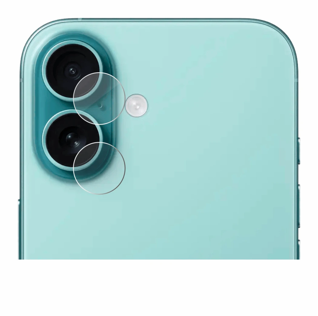 Abbildung des Geräts Apple iPhone 16 Plus (NUR Kameraschutz) mit einer Vielzahl des Displayschutzes.