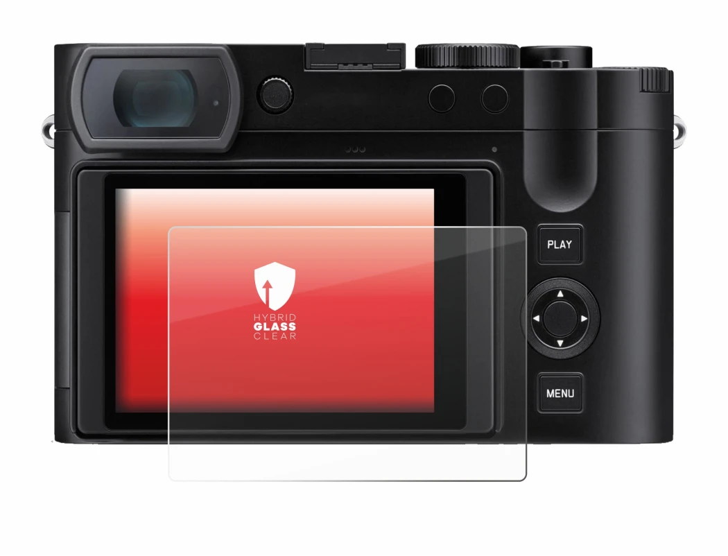 Abbildung des Geräts Leica Q3 43 mit einer Vielzahl des Displayschutzes.