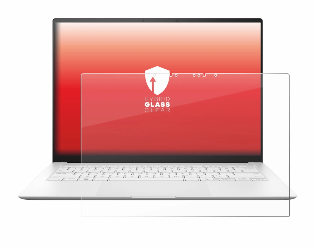 Abbildung des Geräts ASUS ZenBook S 14 UX5406 mit einer Vielzahl des Displayschutzes.