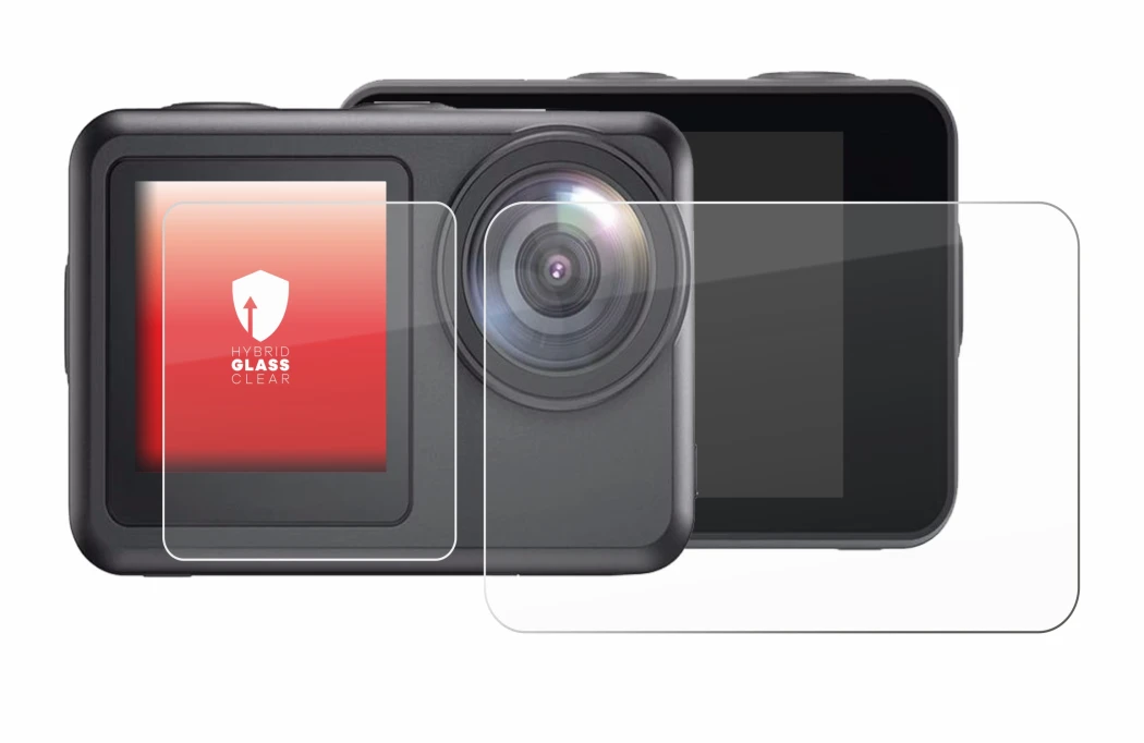 Abbildung des Geräts Akaso Brave 7 LE mit einer Vielzahl des Displayschutzes.