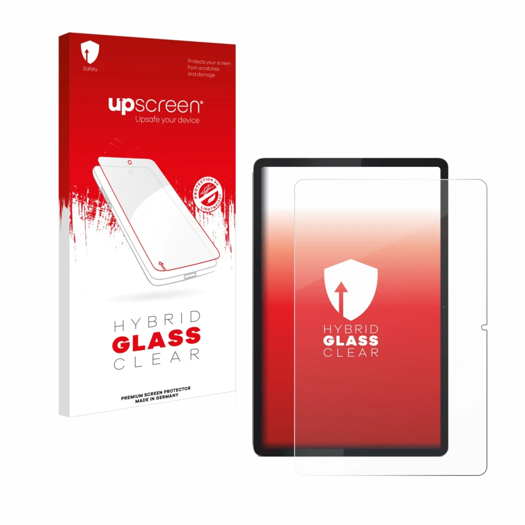 Vorderseite einer Produktverpackung mit dem Markenlogo upscreen. Daneben ist das Gerät Lenovo Tab 2025 10.1