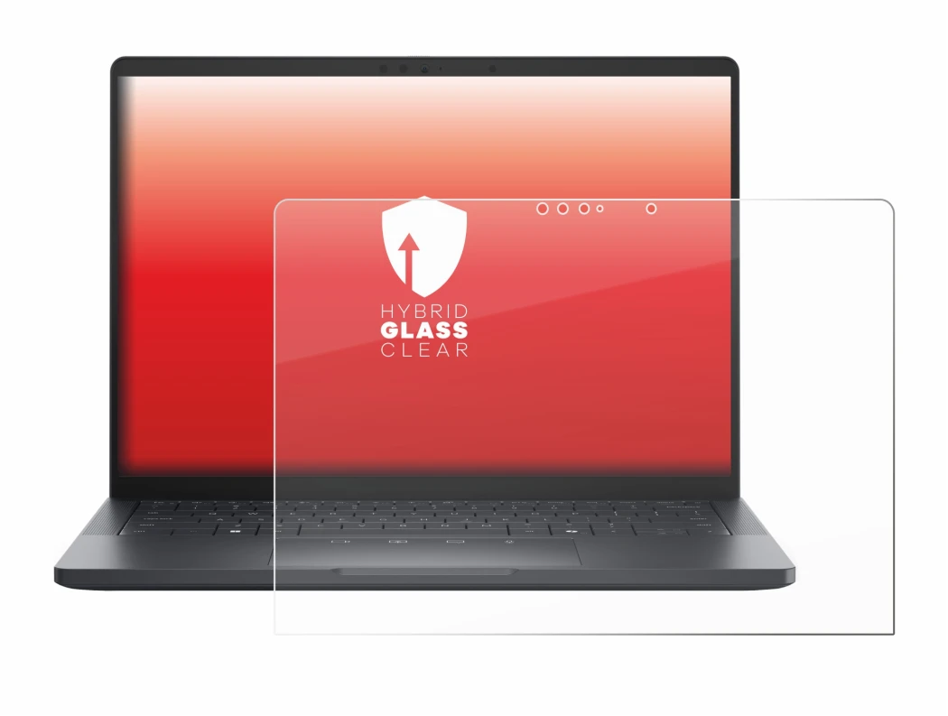 Abbildung des Geräts Dell Pro 13 Premium mit einer Vielzahl des Displayschutzes.