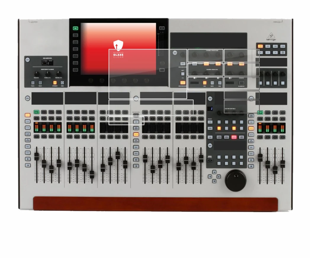 Abbildung des Geräts Behringer Wing (Set bestehend aus 11 Folien) mit einer Vielzahl des Displayschutzes.