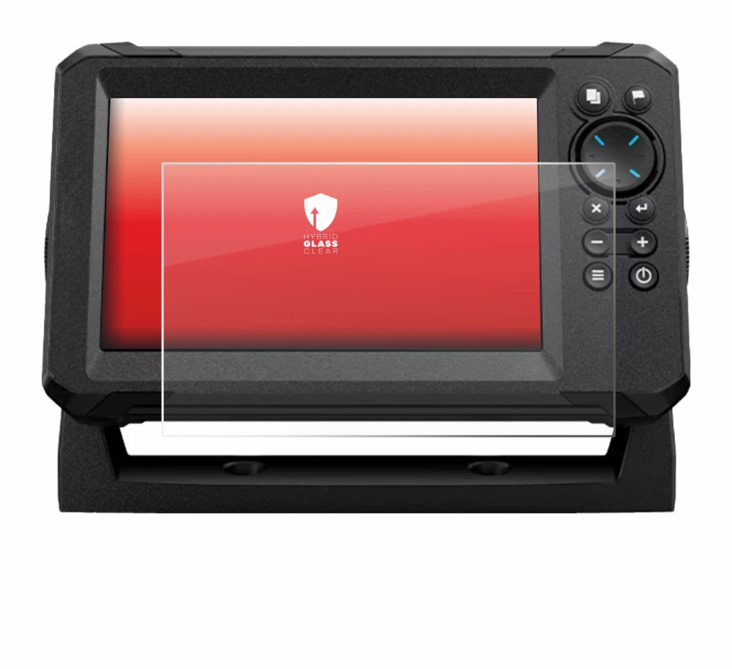 Abbildung des Geräts Lowrance Eagle 7 mit einer Vielzahl des Displayschutzes.