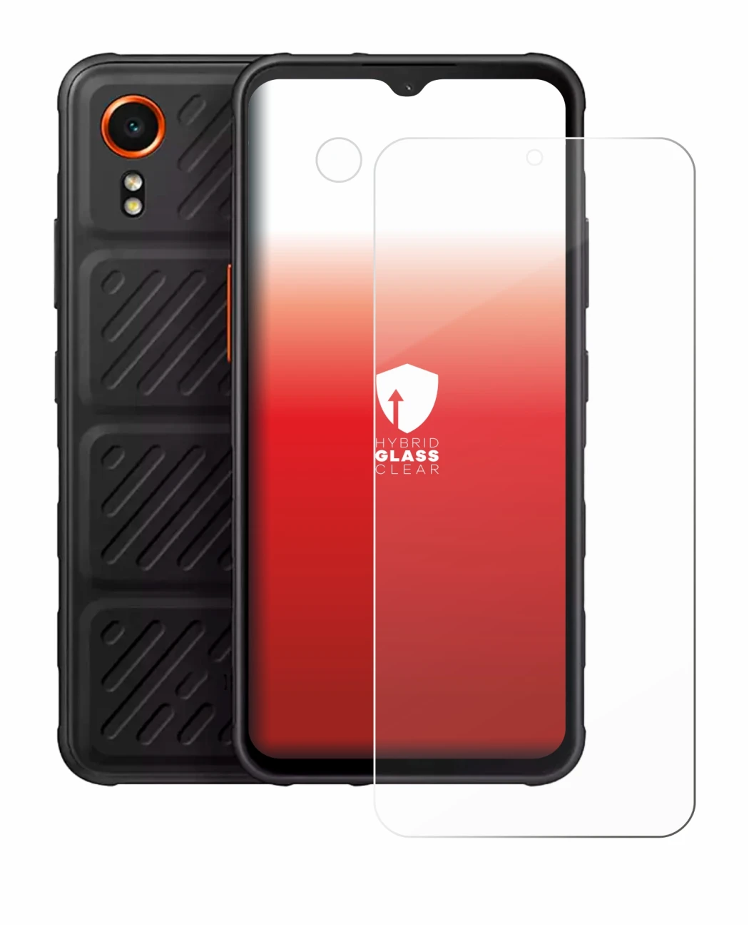 Abbildung des Geräts Samsung Galaxy XCover 7 Enterprise Edition (Display+Kamera) mit einer Vielzahl des Displayschutzes.