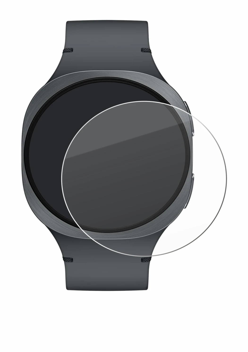Abbildung des Geräts Samsung Galaxy Watch 8 (40 mm) mit einer Vielzahl des Displayschutzes.