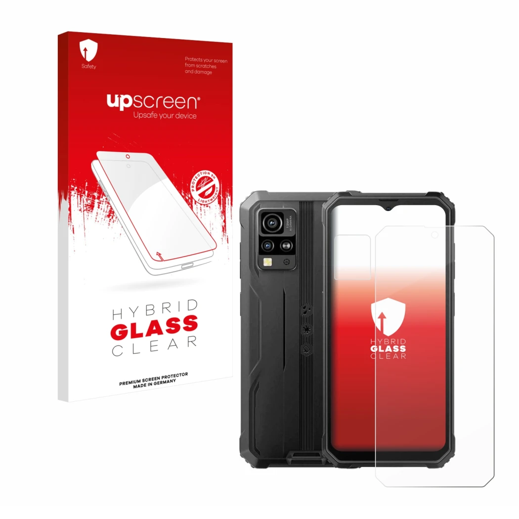 Vorderseite einer Produktverpackung mit dem Markenlogo upscreen. Daneben ist das Gerät Blackview BV4800 SE (Display+Kamera) mi