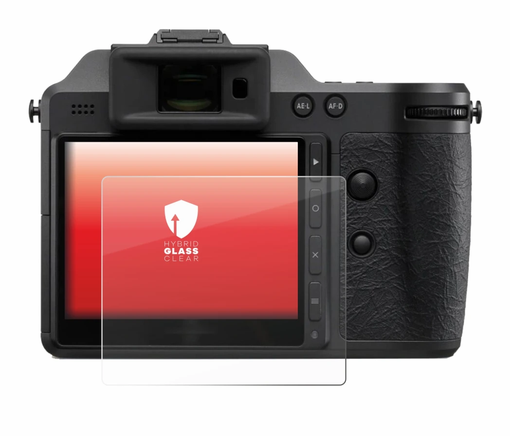 Abbildung des Geräts Hasselblad X2D II 100C mit einer Vielzahl des Displayschutzes.