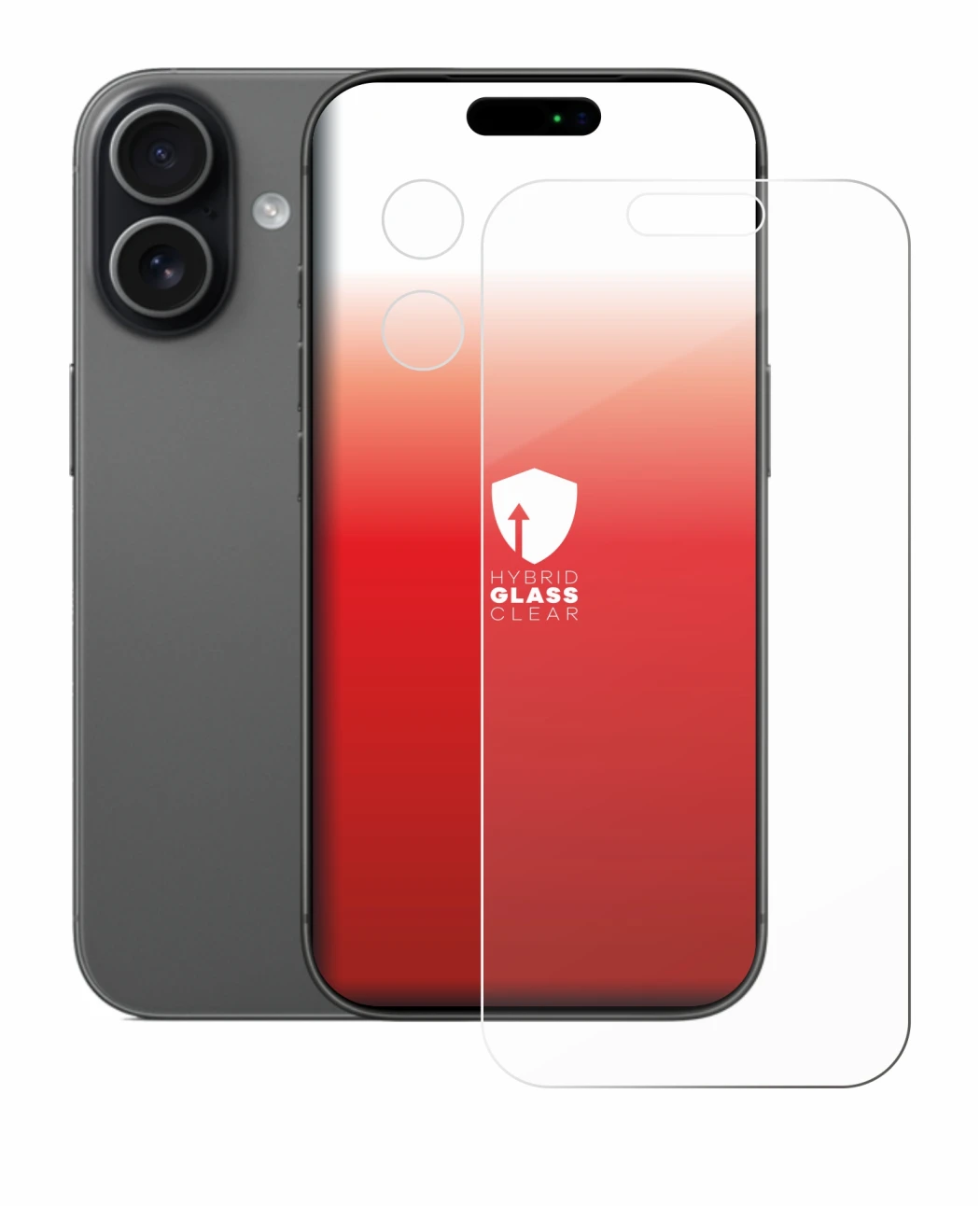 Abbildung des Geräts Apple iPhone 17 (Display+Kamera) mit einer Vielzahl des Displayschutzes.