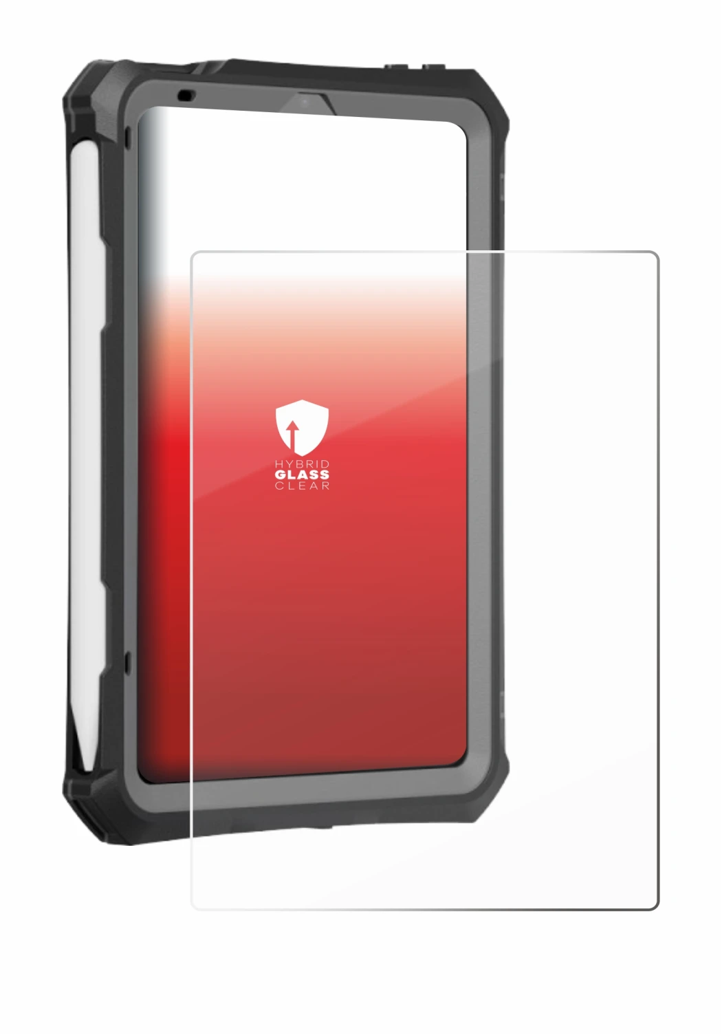 Abbildung des Geräts Apple iPad Mini 7 2024 (case-friendly) mit einer Vielzahl des Displayschutzes.