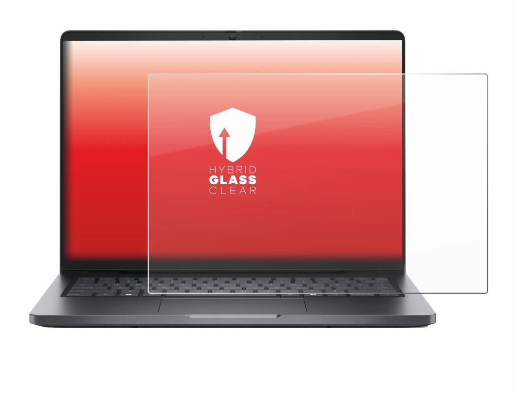 Abbildung des Geräts Dell Pro 14 mit einer Vielzahl des Displayschutzes.