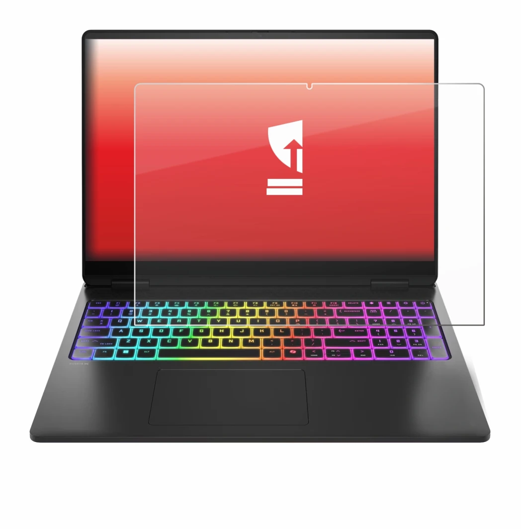 Abbildung des Geräts HP Omen Max 16 mit einer Vielzahl des Displayschutzes.