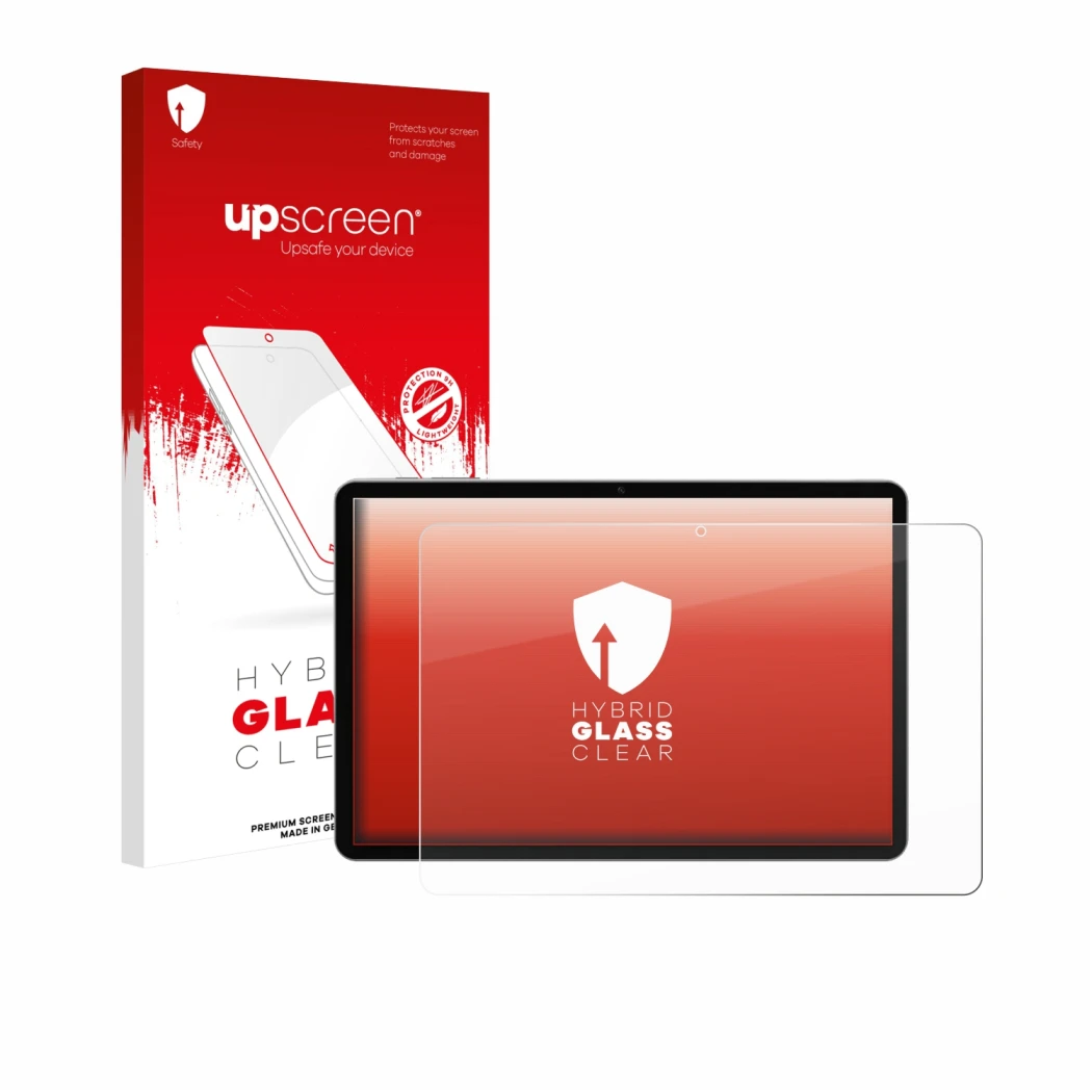 Vorderseite einer Produktverpackung mit dem Markenlogo upscreen. Daneben ist das Gerät Pritom M10 TAB 10 PLUS 10.1