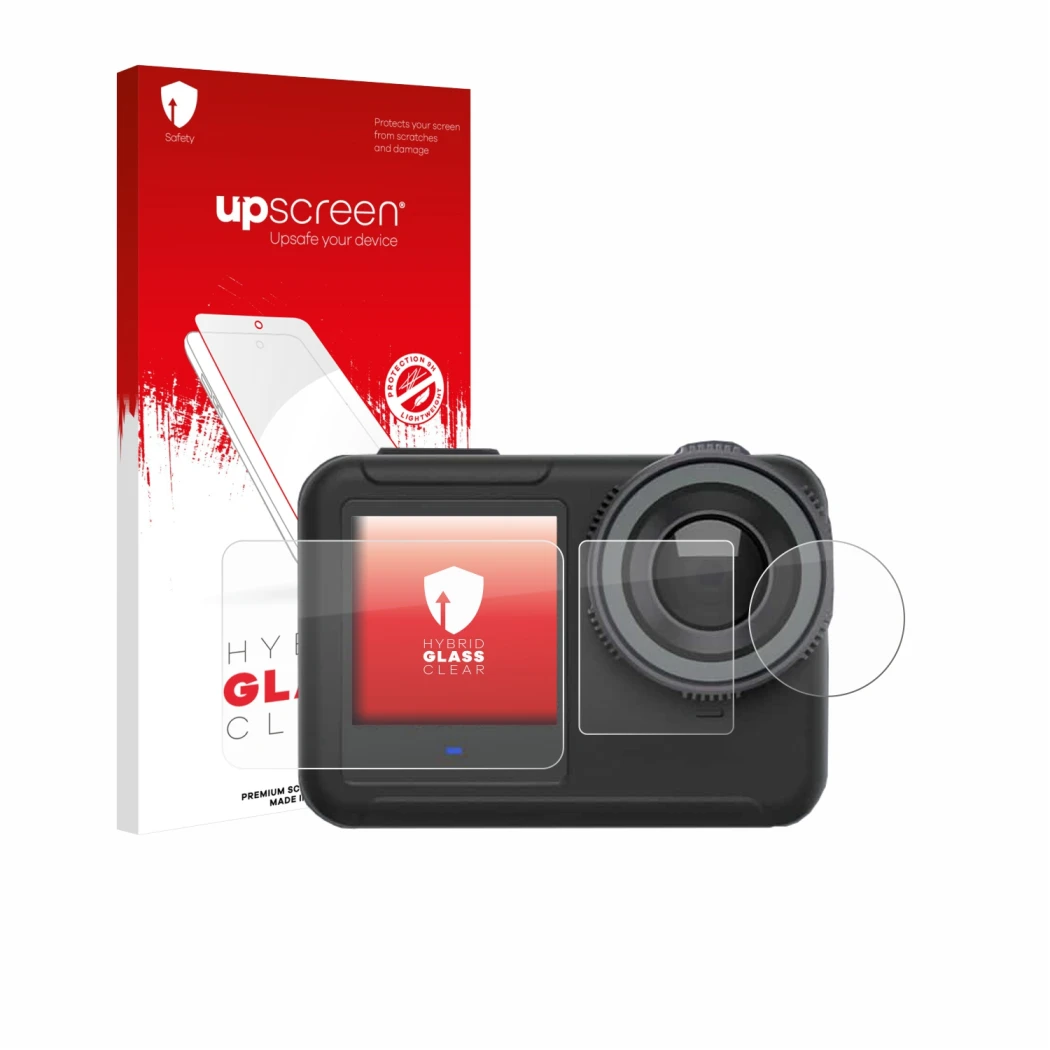 Vorderseite einer Produktverpackung mit dem Markenlogo upscreen. Daneben ist das Gerät SVBONY SVGO3 4K mit dem zugehörigen Dis