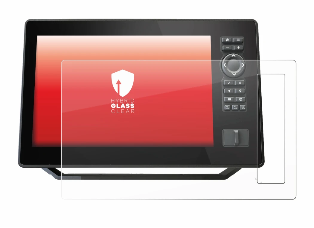 Abbildung des Geräts Humminbird Xplore 9 mit einer Vielzahl des Displayschutzes.