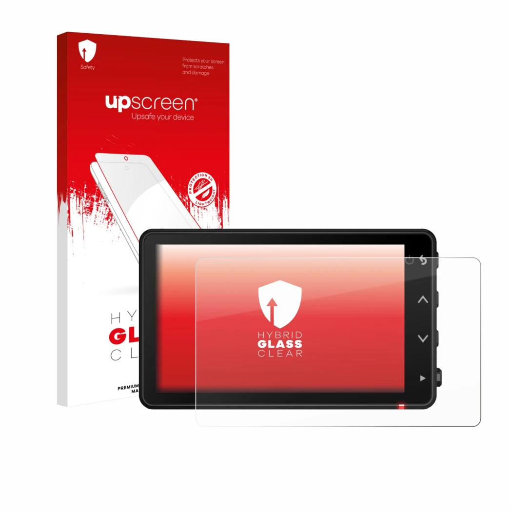 Vorderseite einer Produktverpackung mit dem Markenlogo upscreen. Daneben ist das Gerät Garmin Catalyst 2 mit dem zugehörigen D