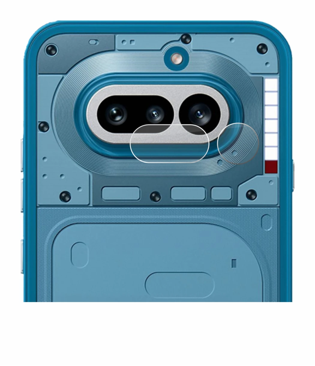 Abbildung des Geräts Nothing Phone (4a) (NUR Kameraschutz) mit einer Vielzahl des Displayschutzes.