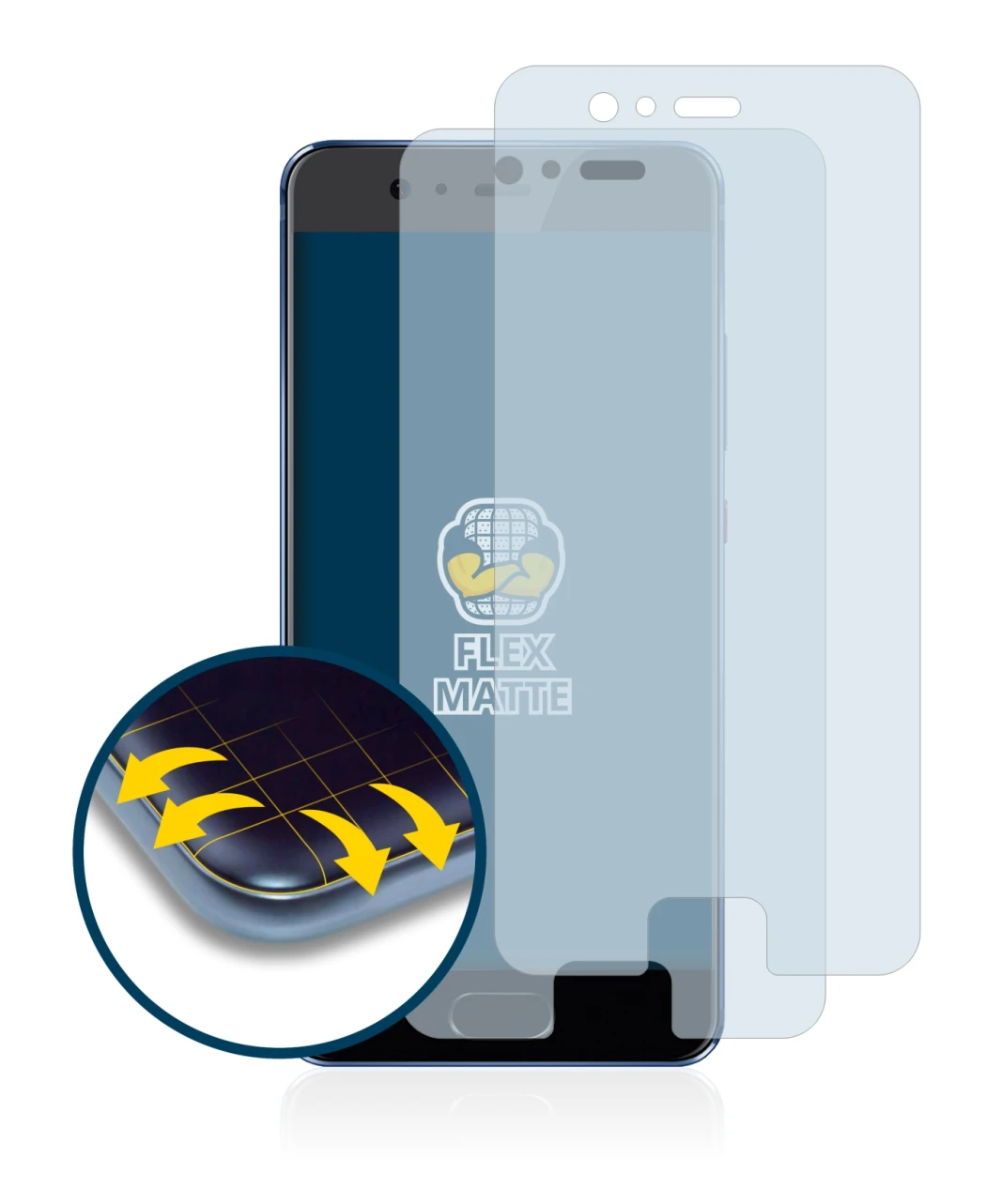 Abbildung des Geräts Huawei P10 mit einer Vielzahl des Displayschutzes.