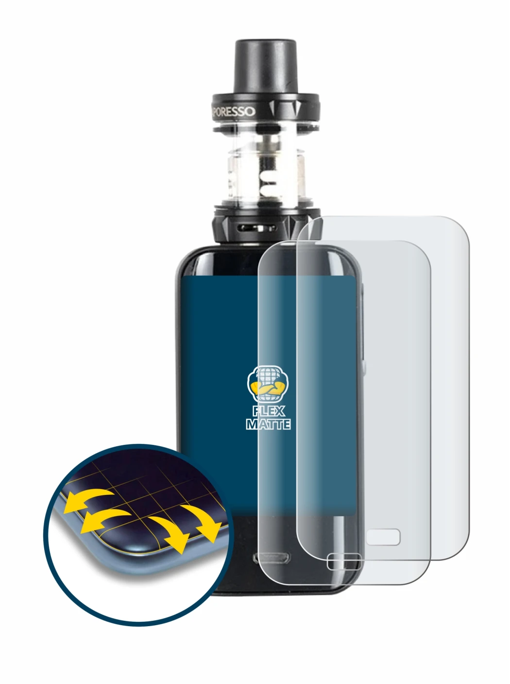 Abbildung des Geräts Vaporesso Luxe mit einer Vielzahl des Displayschutzes.