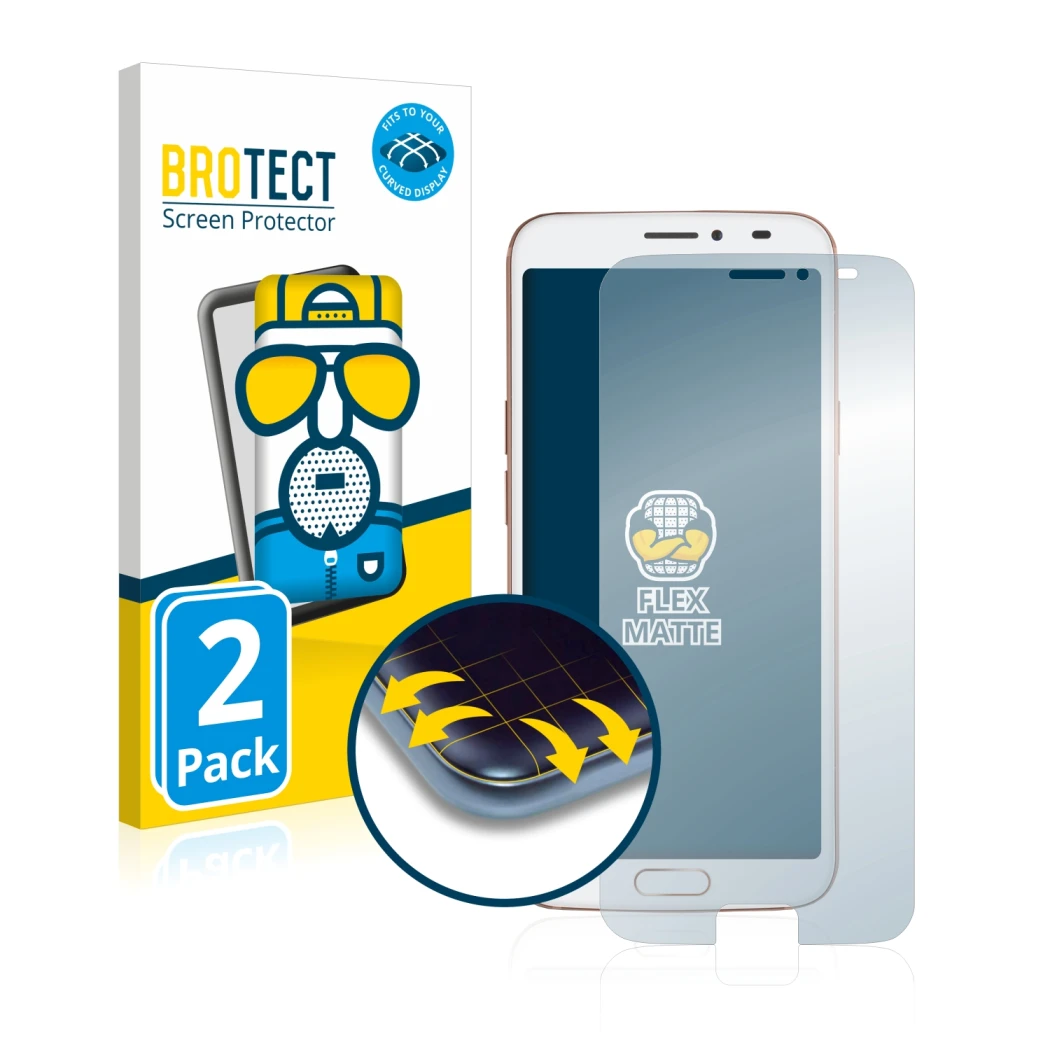 Vorderseite einer Produktverpackung mit dem Markenlogo BROTECT. Daneben ist das Gerät Doro 8080 mit dem zugehörigen Displaysch