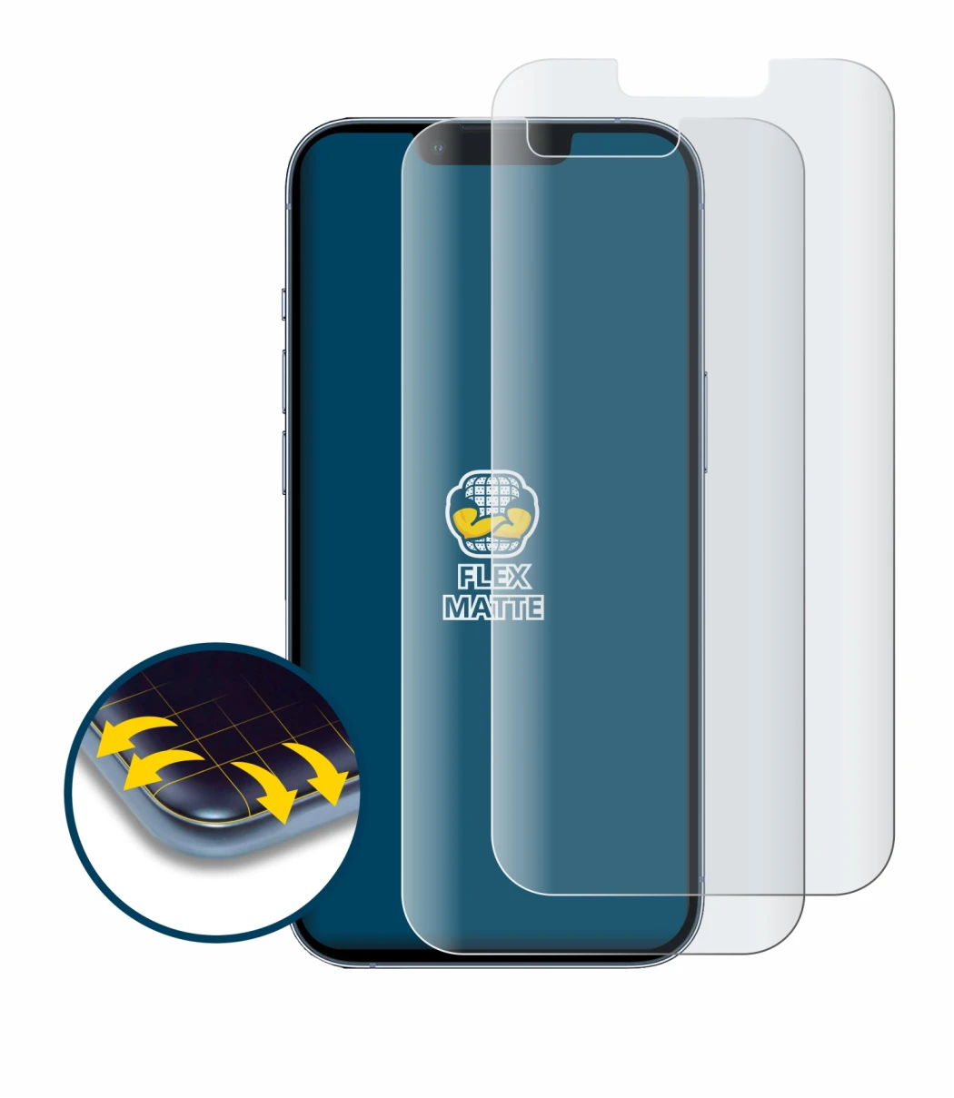 Abbildung des Geräts Apple iPhone 13 Pro mit einer Vielzahl des Displayschutzes.