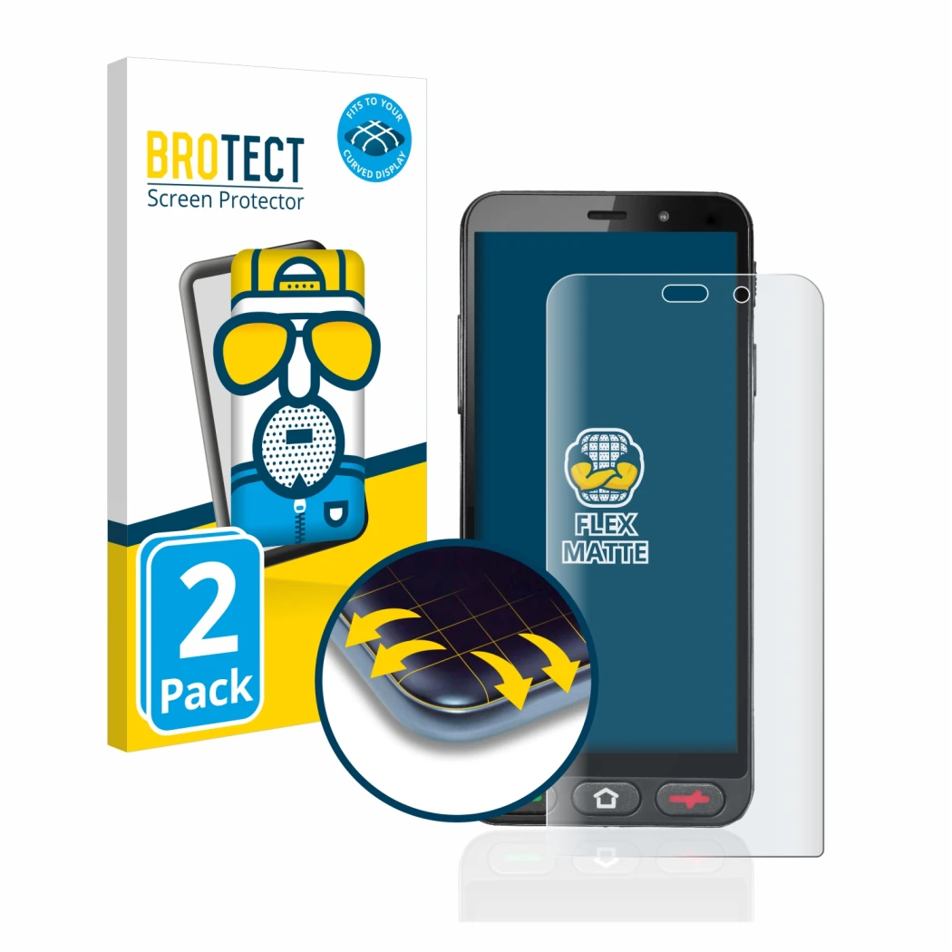 Vorderseite einer Produktverpackung mit dem Markenlogo BROTECT. Daneben ist das Gerät Brondi Amico S Nero mit dem zugehörigen 