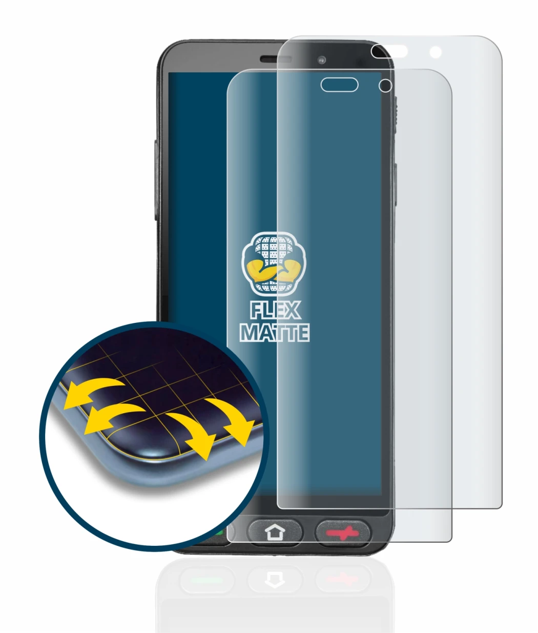 Abbildung des Geräts Brondi Amico S Nero mit einer Vielzahl des Displayschutzes.