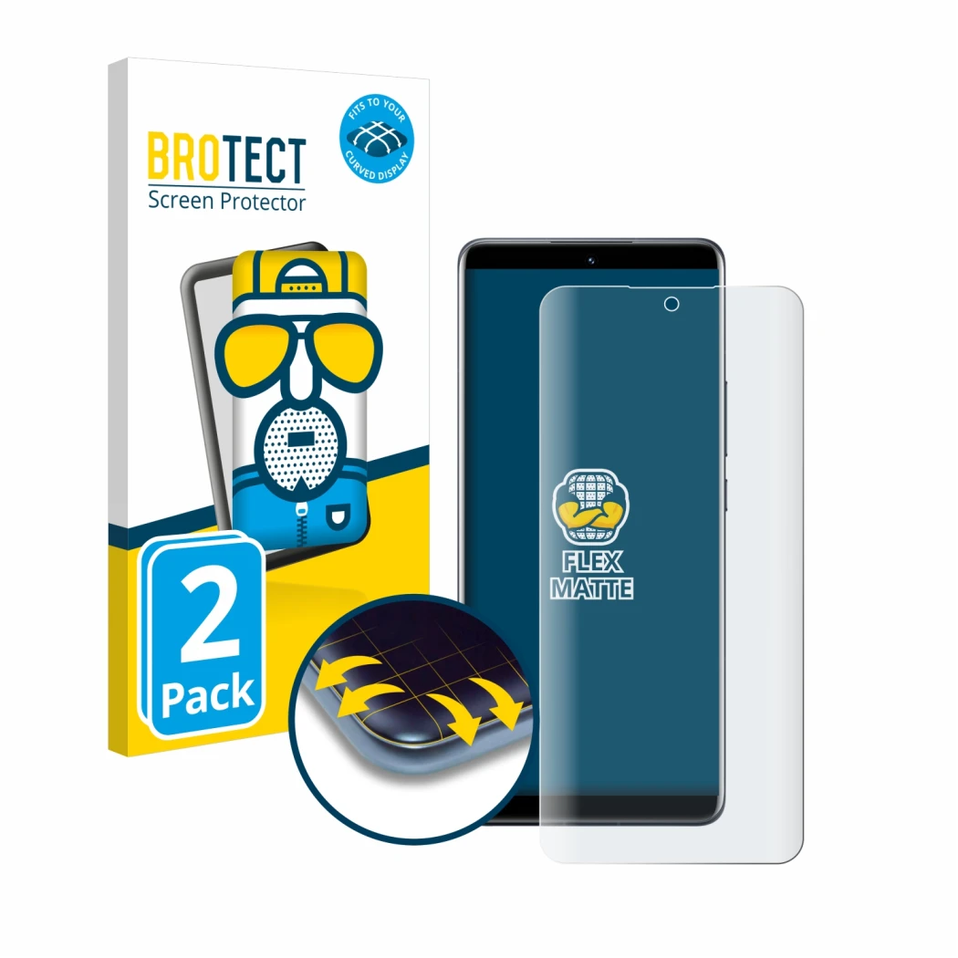 Vorderseite einer Produktverpackung mit dem Markenlogo BROTECT. Daneben ist das Gerät Xiaomi 12 Pro mit dem zugehörigen Displa