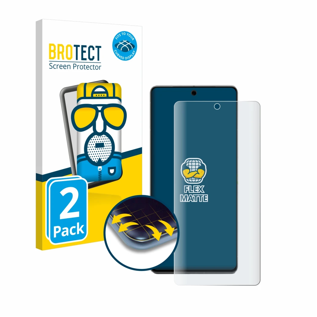 Vorderseite einer Produktverpackung mit dem Markenlogo BROTECT. Daneben ist das Gerät Google Pixel 7 Pro mit dem zugehörigen D