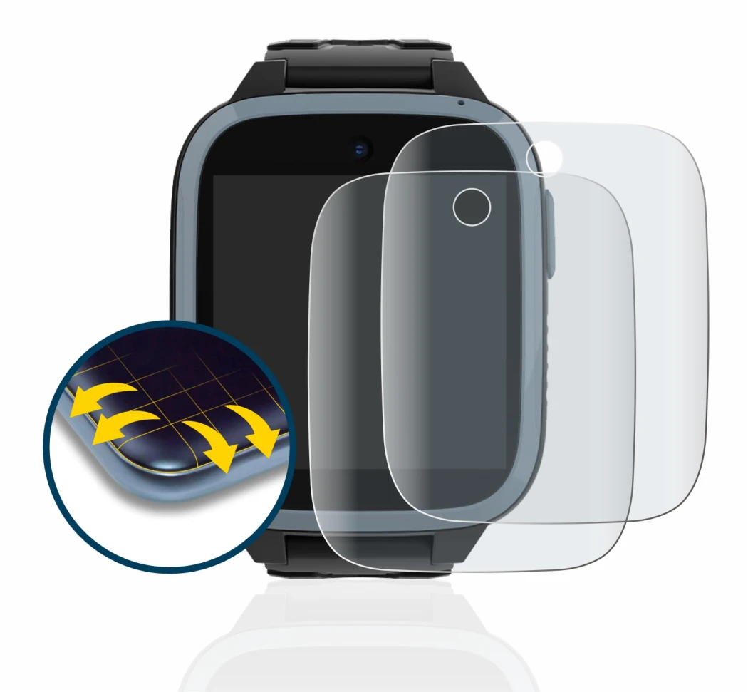 Abbildung des Geräts Xplora XGO3 (1. Gen.) mit einer Vielzahl des Displayschutzes.