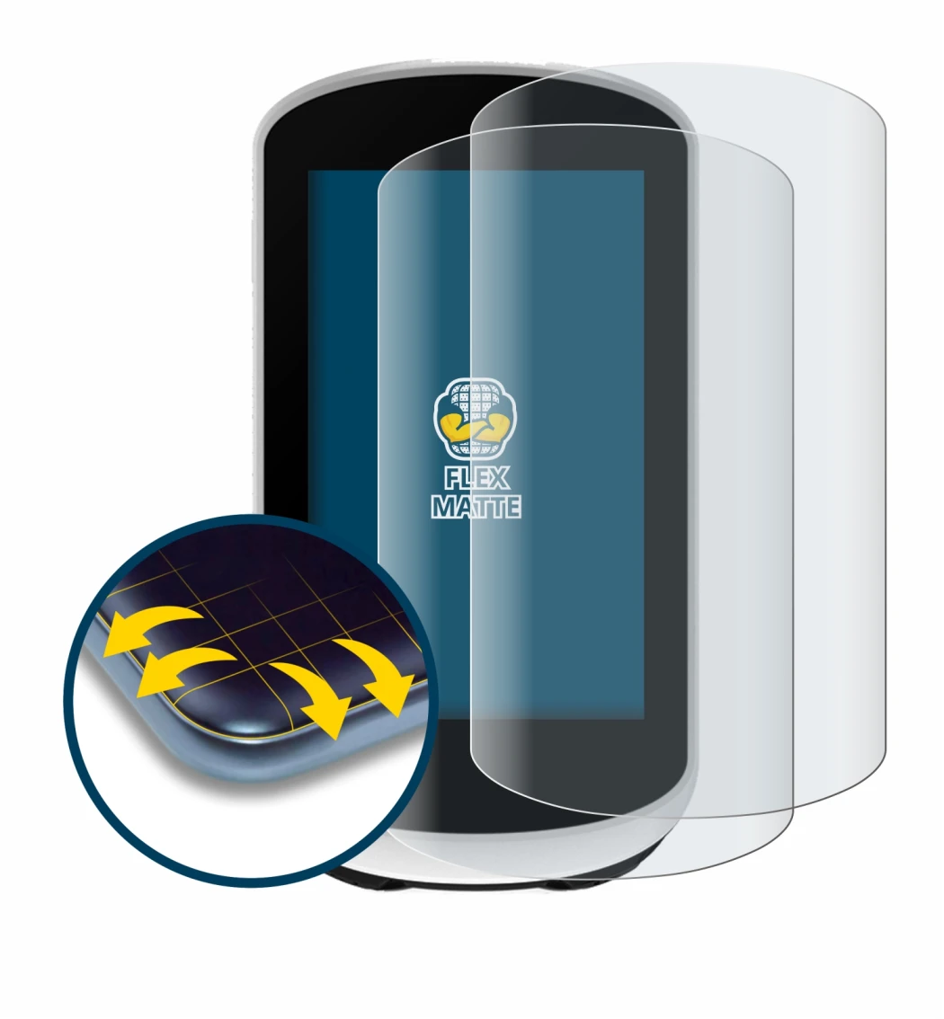 Abbildung des Geräts Garmin Edge Explore 2 mit einer Vielzahl des Displayschutzes.