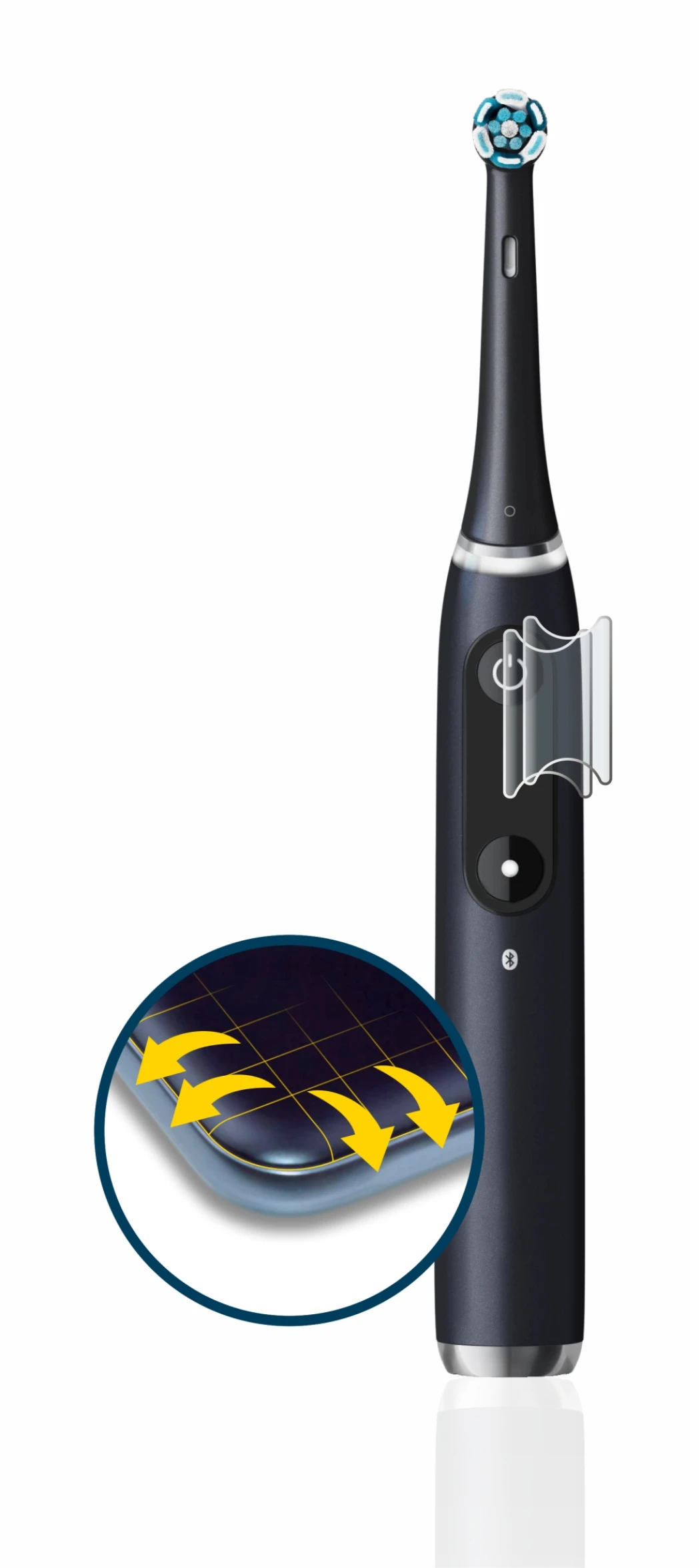 Abbildung des Geräts Oral-B iO 6 mit einer Vielzahl des Displayschutzes.