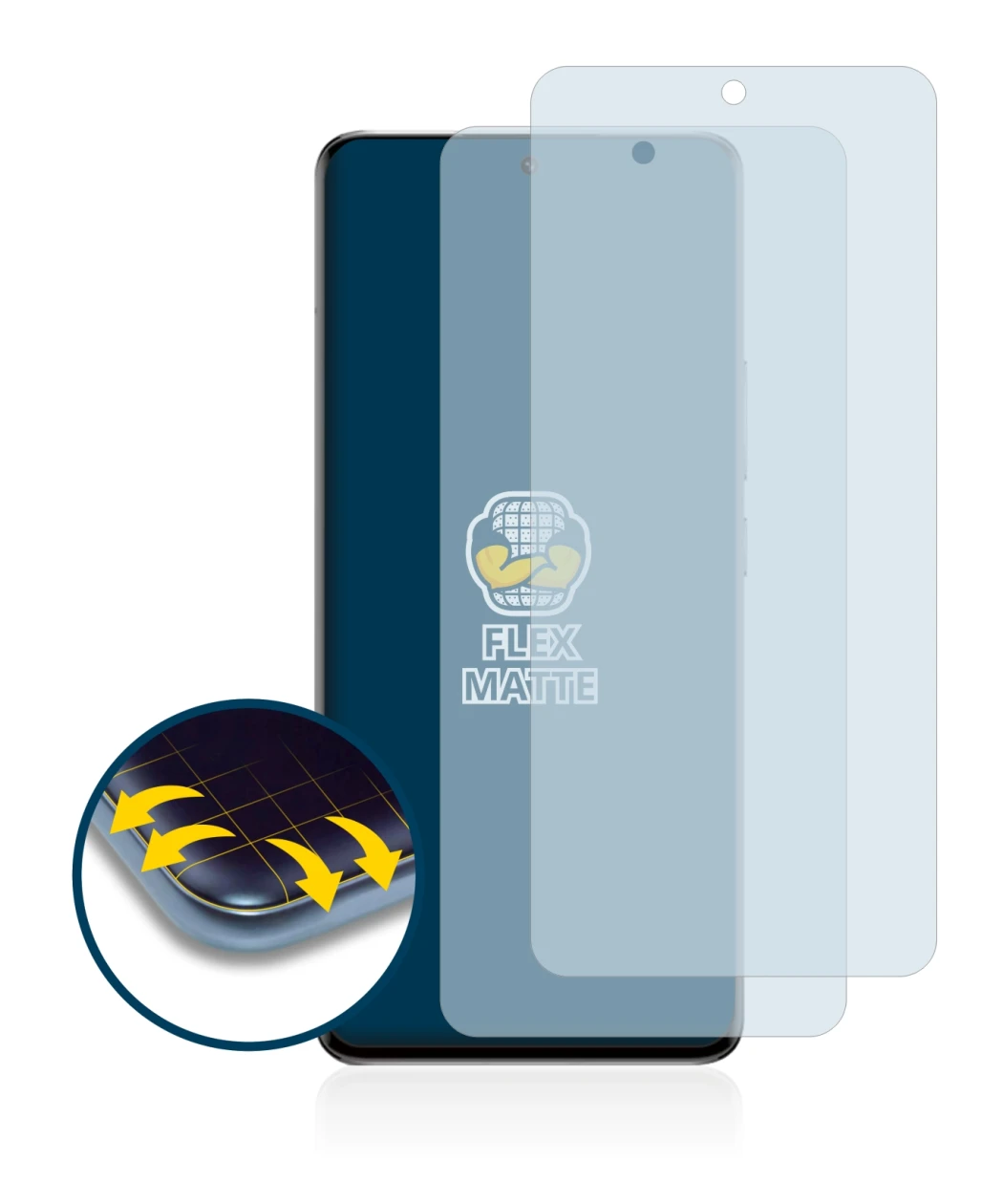 Abbildung des Geräts Xiaomi 13 Pro mit einer Vielzahl des Displayschutzes.