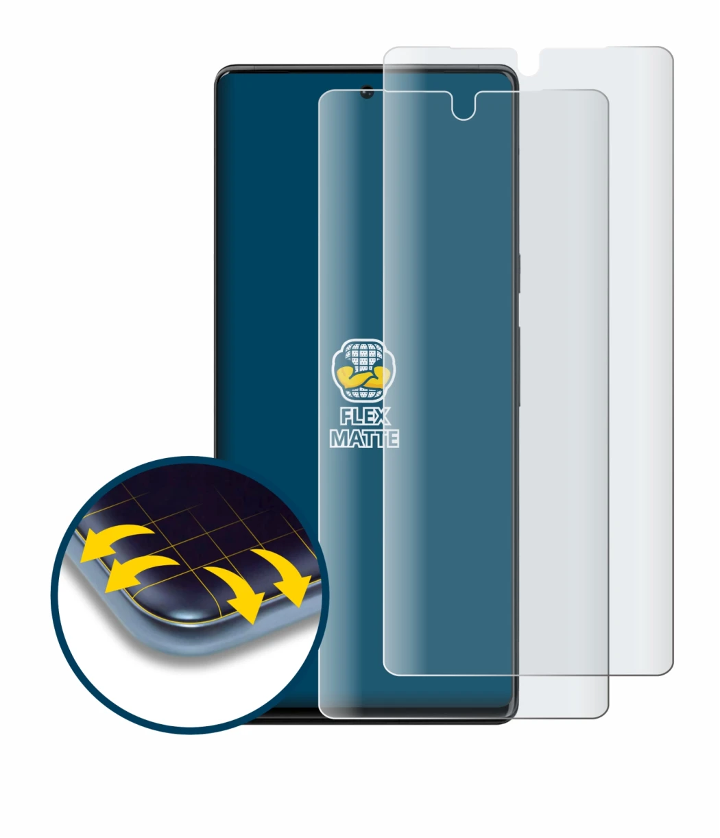 Abbildung des Geräts Google Pixel 6 Pro (case-friendly) mit einer Vielzahl des Displayschutzes.