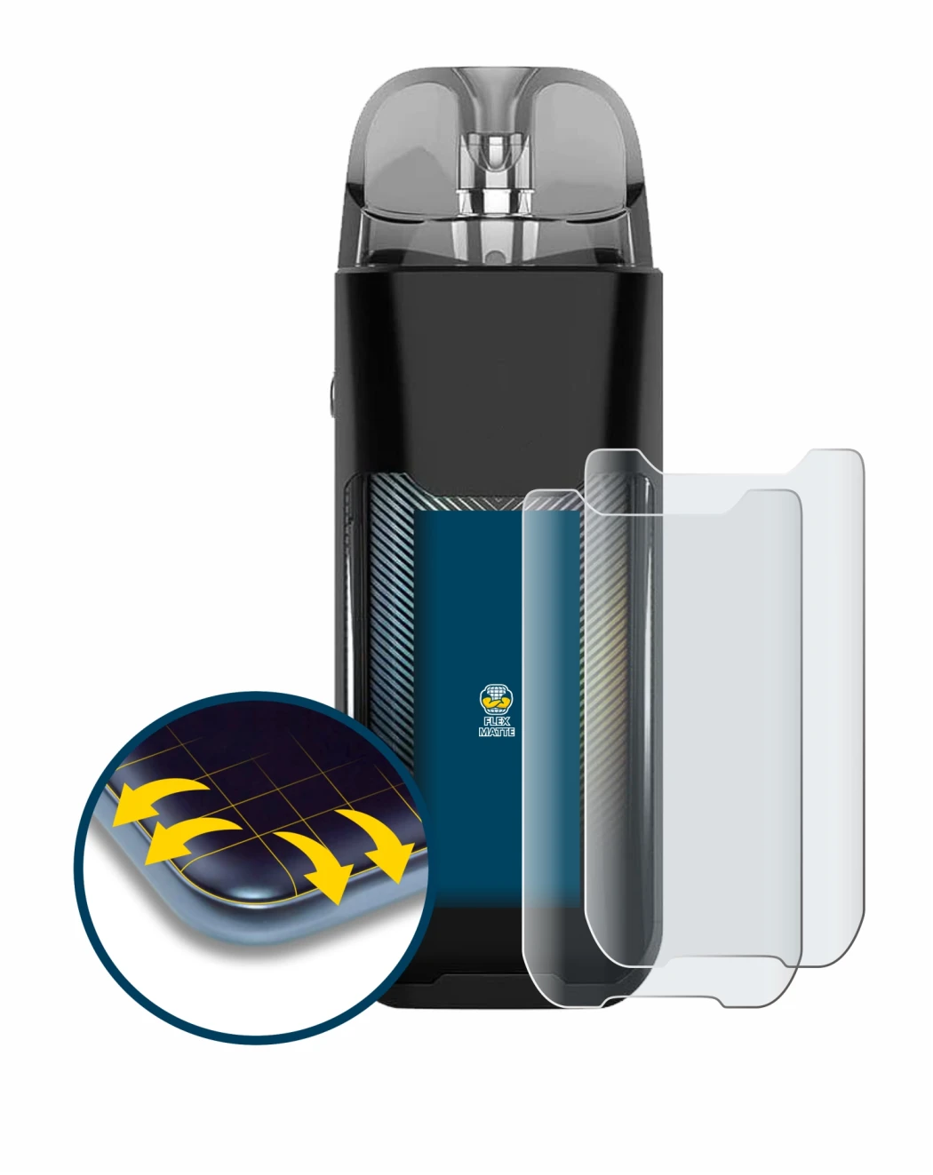 Abbildung des Geräts Vaporesso Luxe XR mit einer Vielzahl des Displayschutzes.