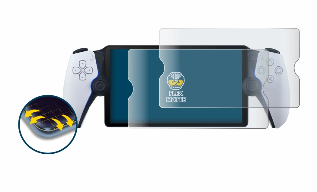 Abbildung des Geräts Sony Playstation Portal mit einer Vielzahl des Displayschutzes.