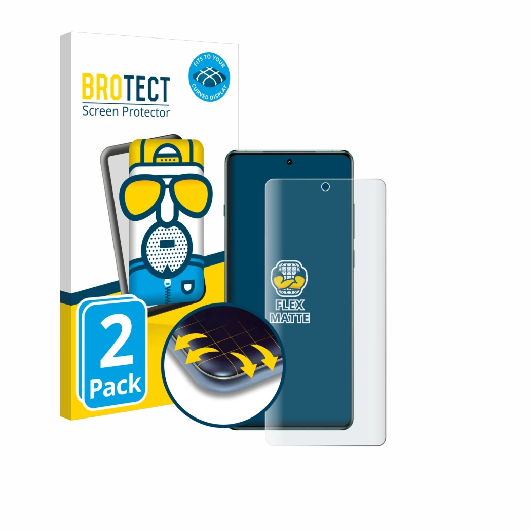 Vorderseite einer Produktverpackung mit dem Markenlogo BROTECT. Daneben ist das Gerät OnePlus 12R mit dem zugehörigen Displays