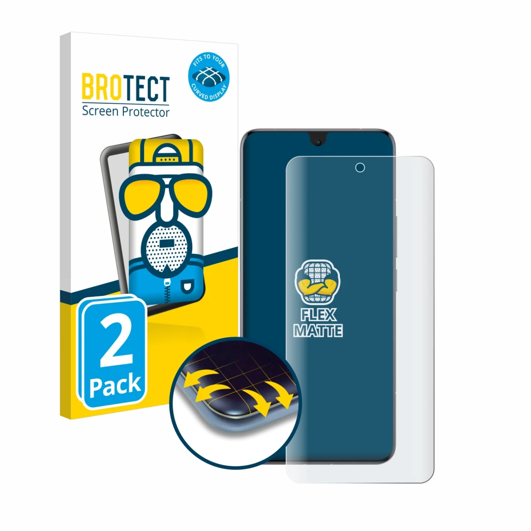 Vorderseite einer Produktverpackung mit dem Markenlogo BROTECT. Daneben ist das Gerät Xiaomi 14 Ultra mit dem zugehörigen Disp