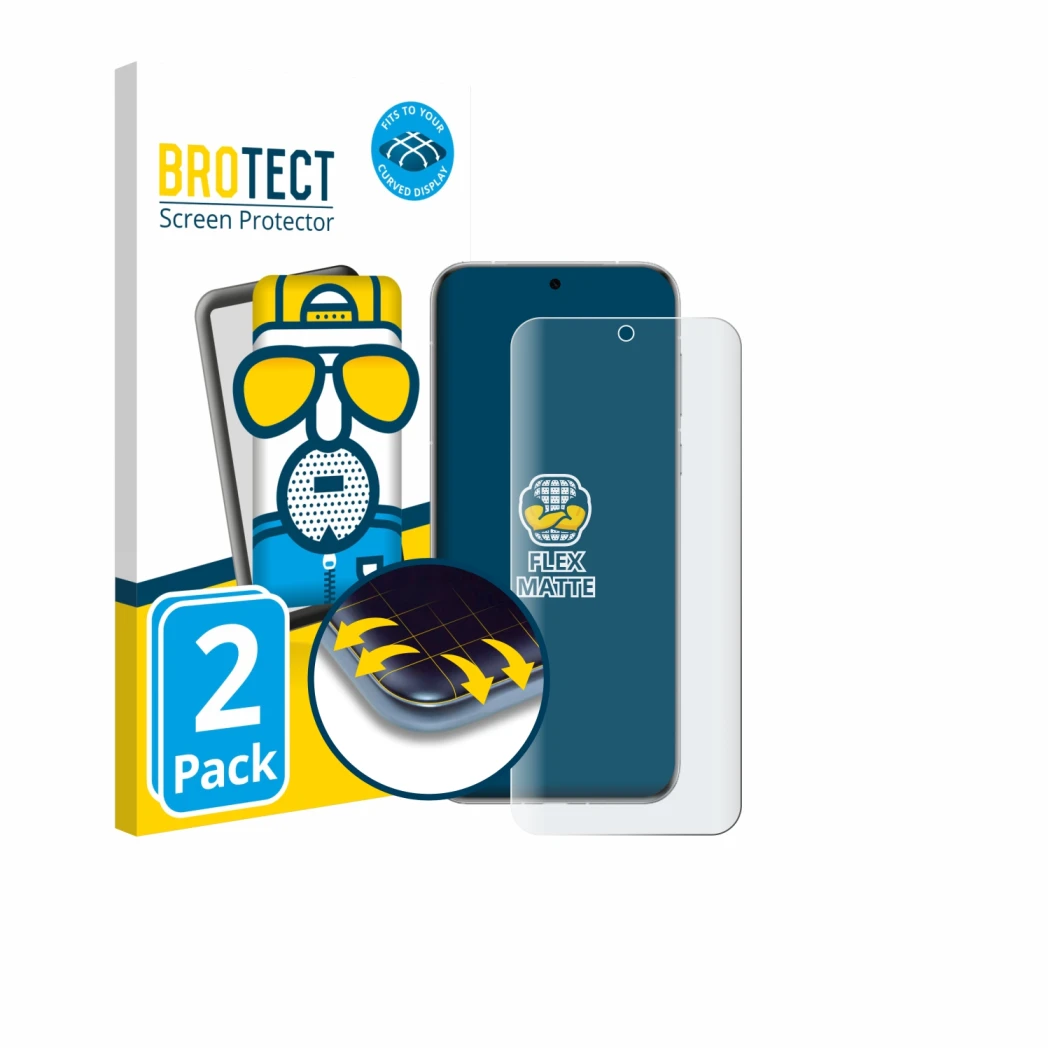 Vorderseite einer Produktverpackung mit dem Markenlogo BROTECT. Daneben ist das Gerät Huawei Pura 70 Pro mit dem zugehörigen D