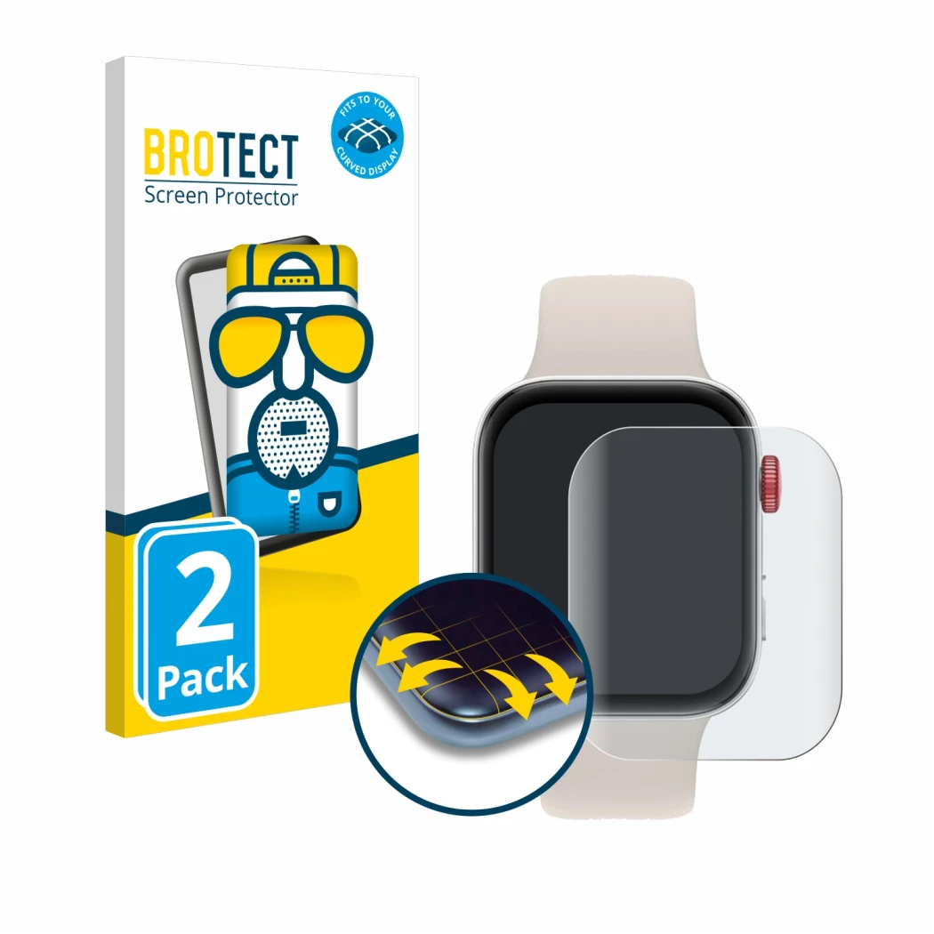 Vorderseite einer Produktverpackung mit dem Markenlogo BROTECT. Daneben ist das Gerät Huawei Watch Fit 3 mit dem zugehörigen D