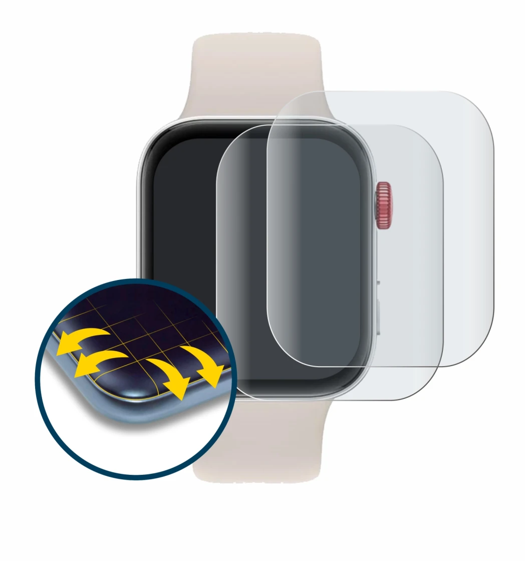 Abbildung des Geräts Huawei Watch Fit 3 mit einer Vielzahl des Displayschutzes.