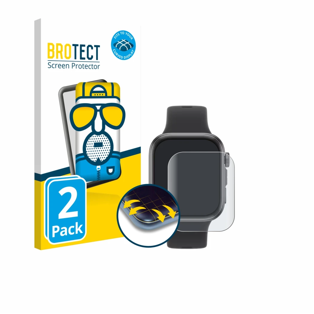 Vorderseite einer Produktverpackung mit dem Markenlogo BROTECT. Daneben ist das Gerät Huawei Watch Fit 4 mit dem zugehörigen D